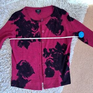 Talbots Italian Merino Wool Sweater in Rich Red Petite Large EUC